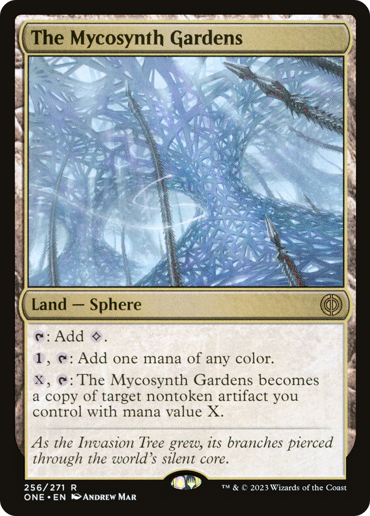 The Mycosynth Gardens (ONE-256) - Phyrexia: All Will Be One Foil - Game  Nerdz