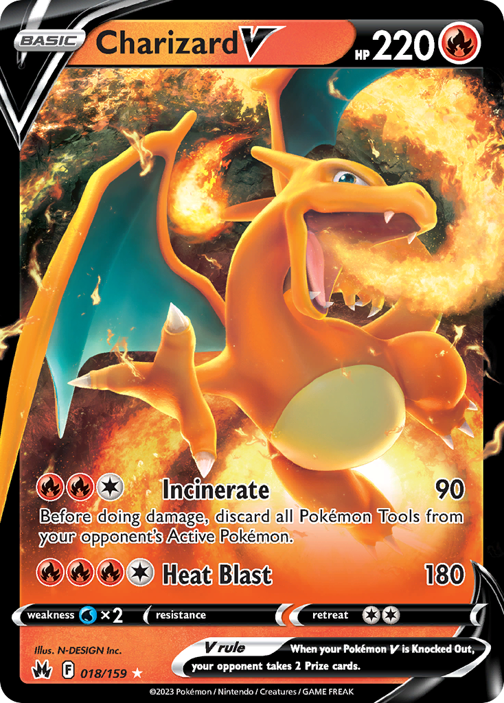 charizard pokemon card 5/18 Amazon.com: Pokemon - Charizard V 018/159 - Crown Zenith