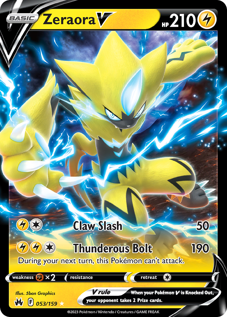 Zeraora V 53/159 - Crown Zenith Holofoil - Game Nerdz