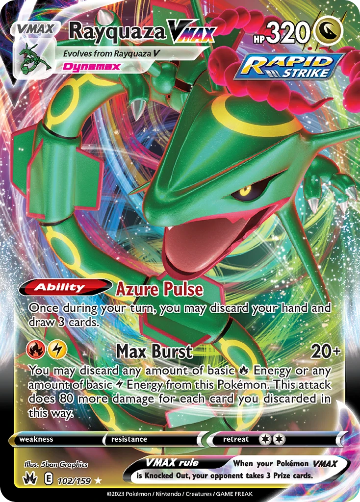 Rayquaza VMAX 102/159 - Crown Zenith Holofoil - Game Nerdz