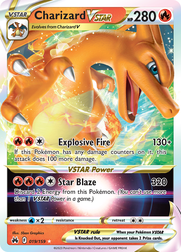 ポケットモンスターのト―スター Charizard VSTAR 19/159 - Crown Zenith Holofoil - Game Nerdz