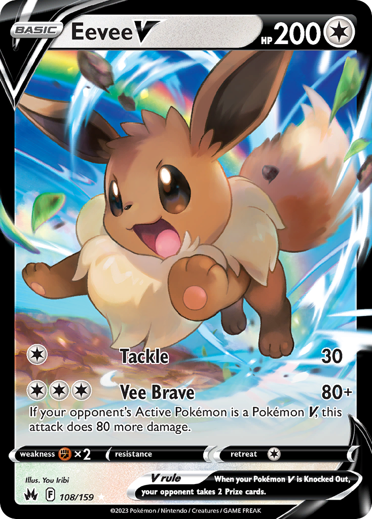 Eevee V 108/159 - Crown Zenith Holofoil - Game Nerdz