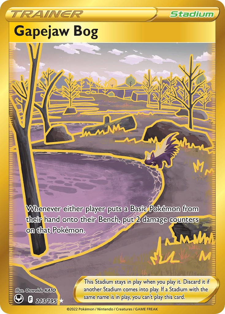 pokemon gapejaw bog gold card 213/195 Gapejaw Bog 213/195 - Silver