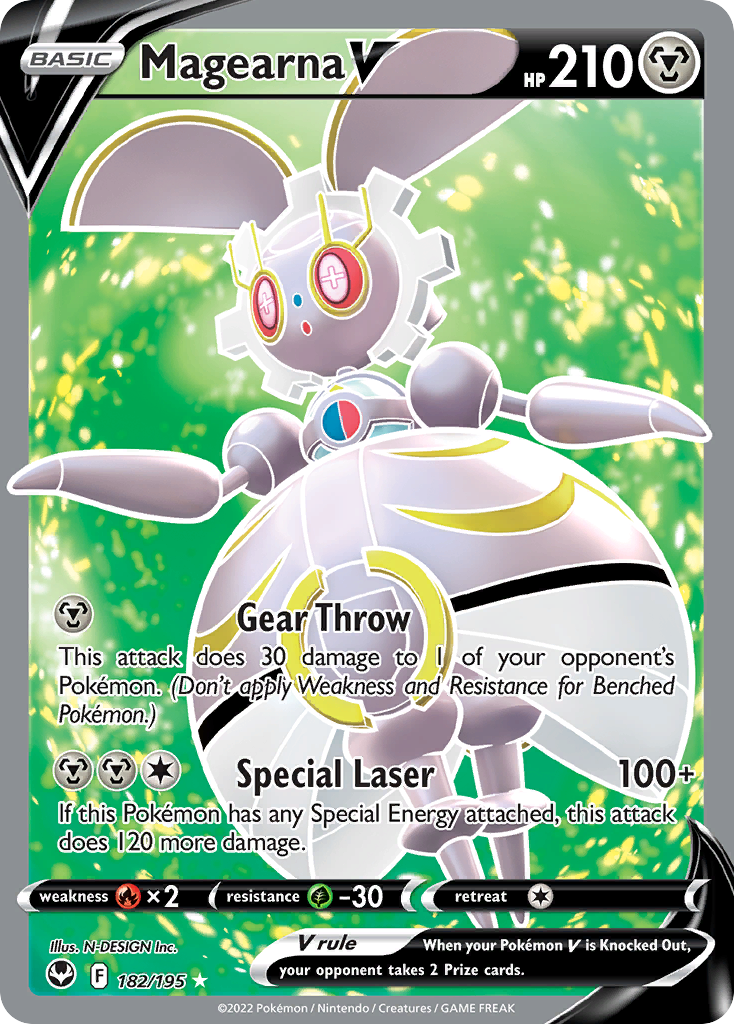 pokemon card magearna Magearna V 182/195 - Silver Tempest Holofoil
