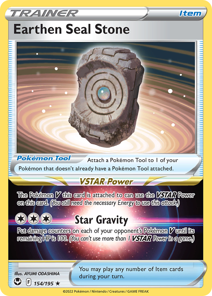 Earthen Seal Stone 154/195 - Silver Tempest Holofoil - Game Nerdz