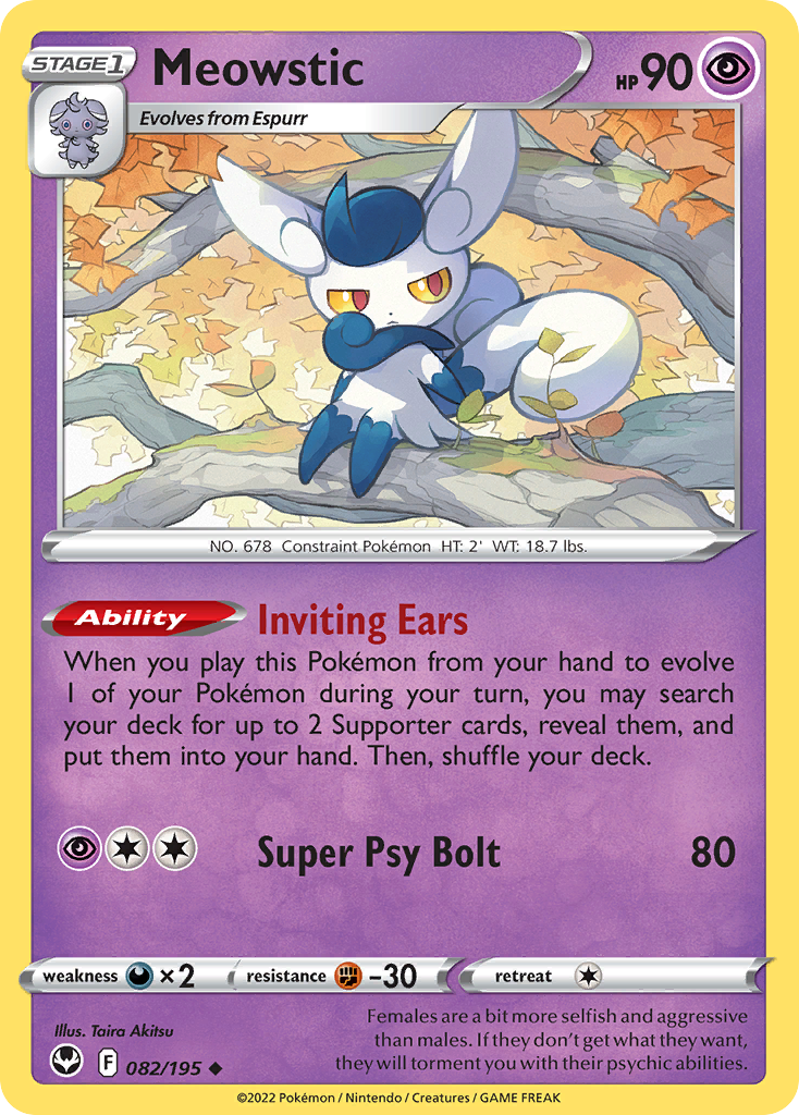 Meowstic 82/195 - Silver Tempest Reverse Holofoil - Game Nerdz