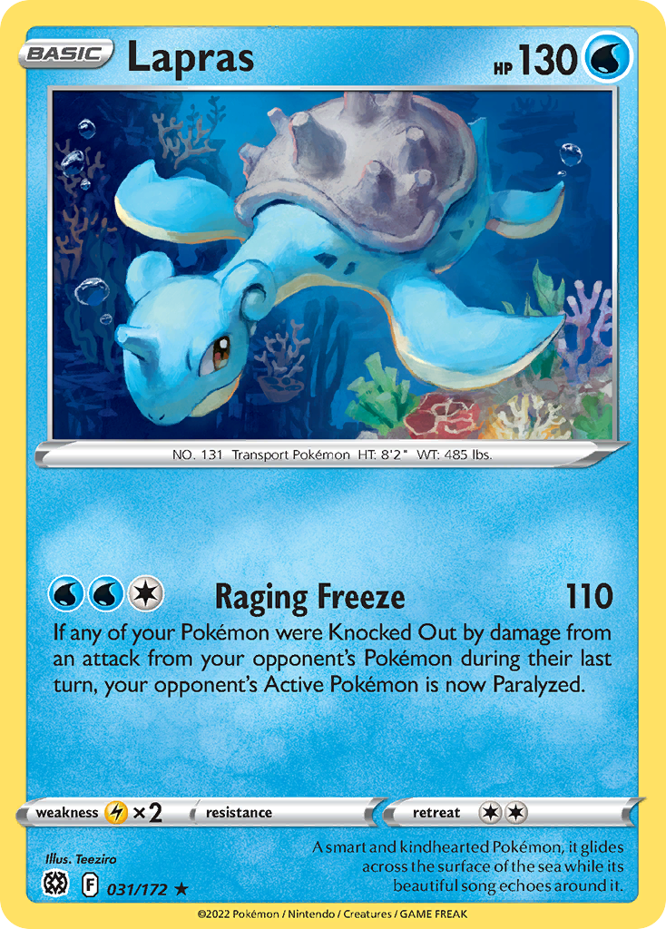 original lapras pokemon card Lapras 31/172 - Brilliant Stars