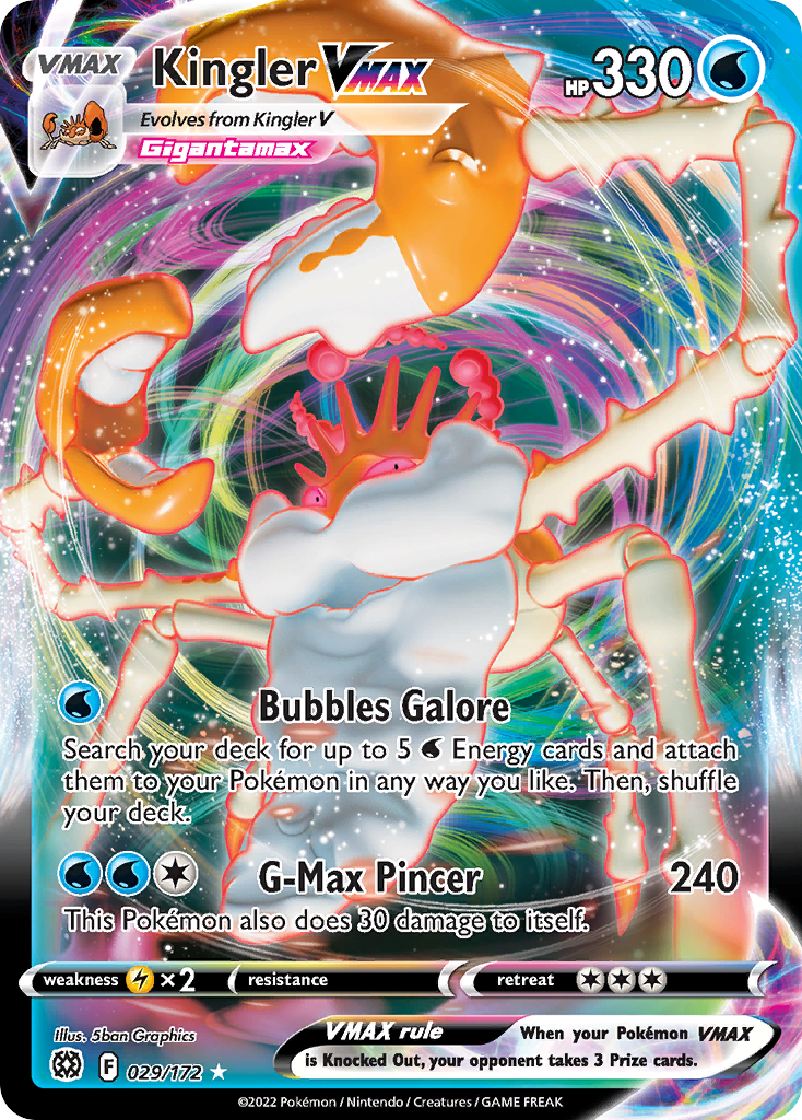 Kingler VMAX 29/172 - Brilliant Stars Holofoil - Game Nerdz