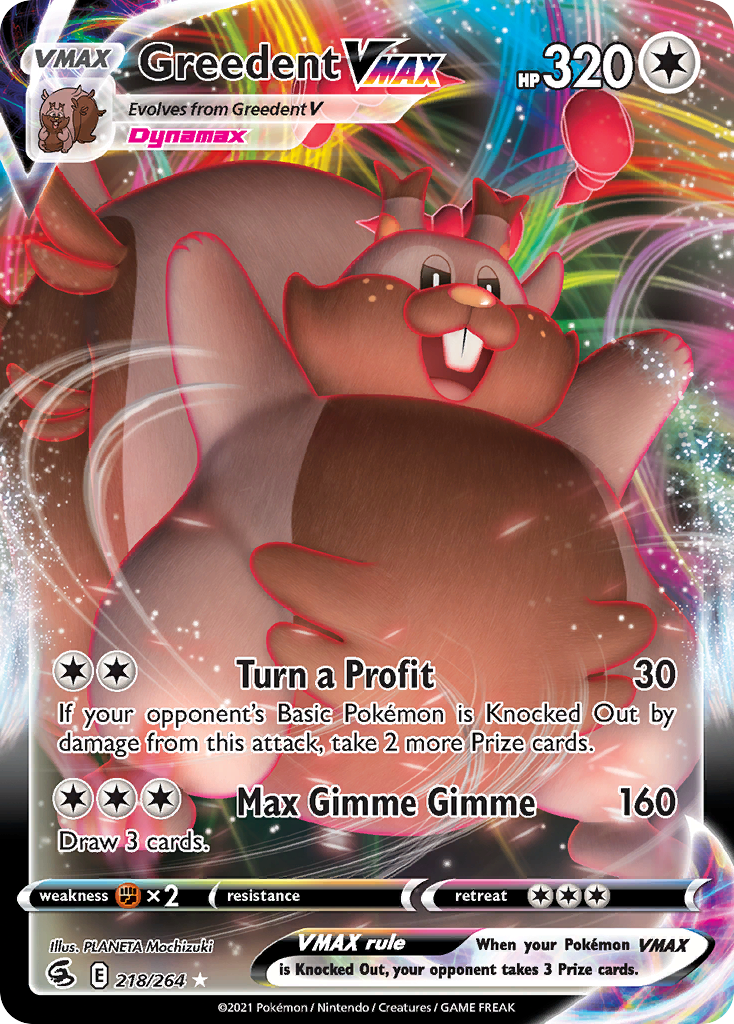 Greedent VMAX 218/264 - Fusion Strike Holofoil - Game Nerdz