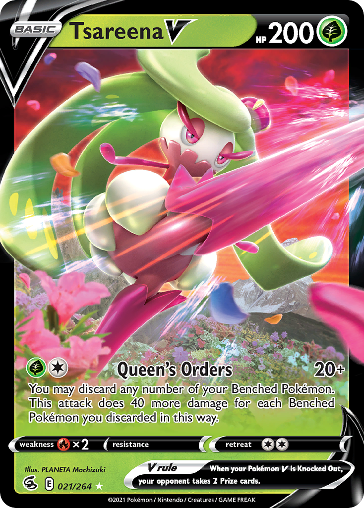 Tsareena V 21/264 - Fusion Strike Holofoil - Game Nerdz