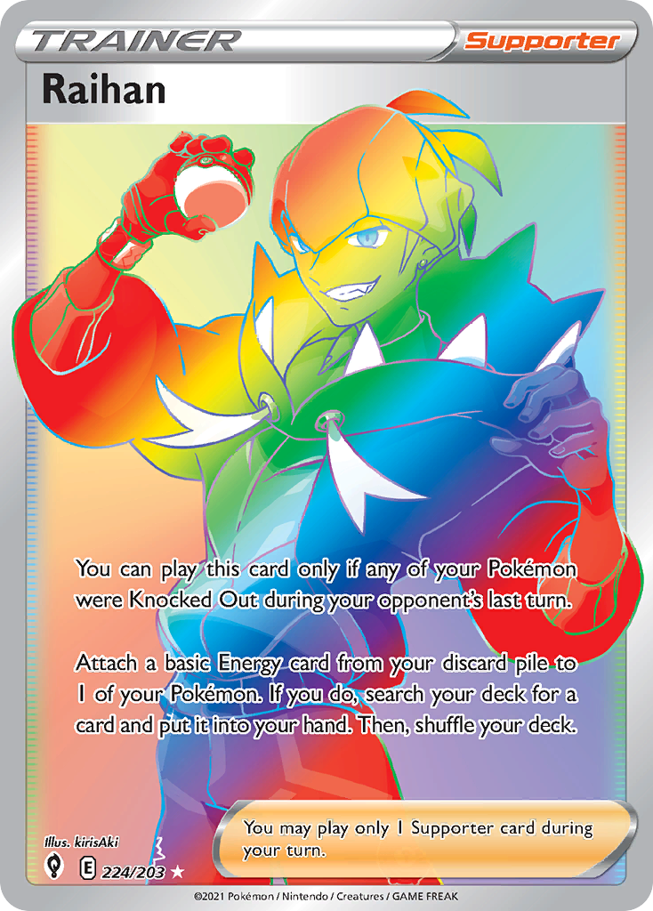 Raihan 224/203 - Evolving Skies Holofoil - Game Nerdz Raihan 224/203 - Evolving Skies Holofoil - Game Nerdz
