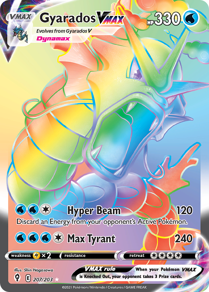gyarados vmax pokemon card Gyarados VMAX Ultra Rare Evolving Skies 029/203, NM Pokemon Card main image 0