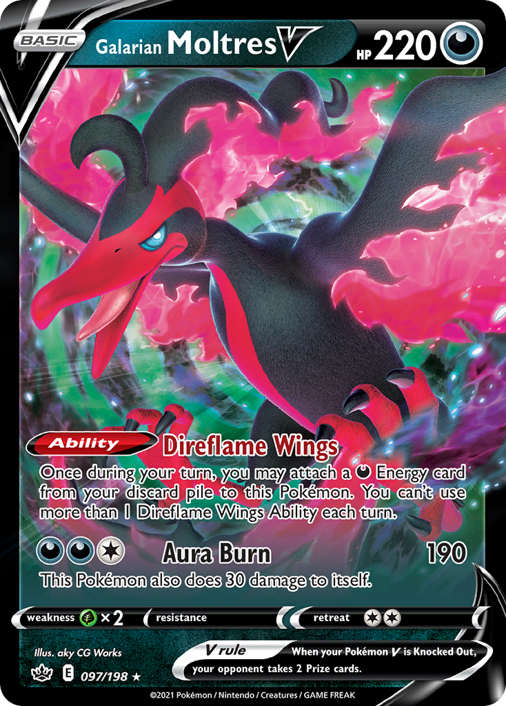 galarian pokemon cards Pokemon: Crown Zenith You cant use more than 1 Direflame Wings Ability each turn Galarian Perrserker | Sword &