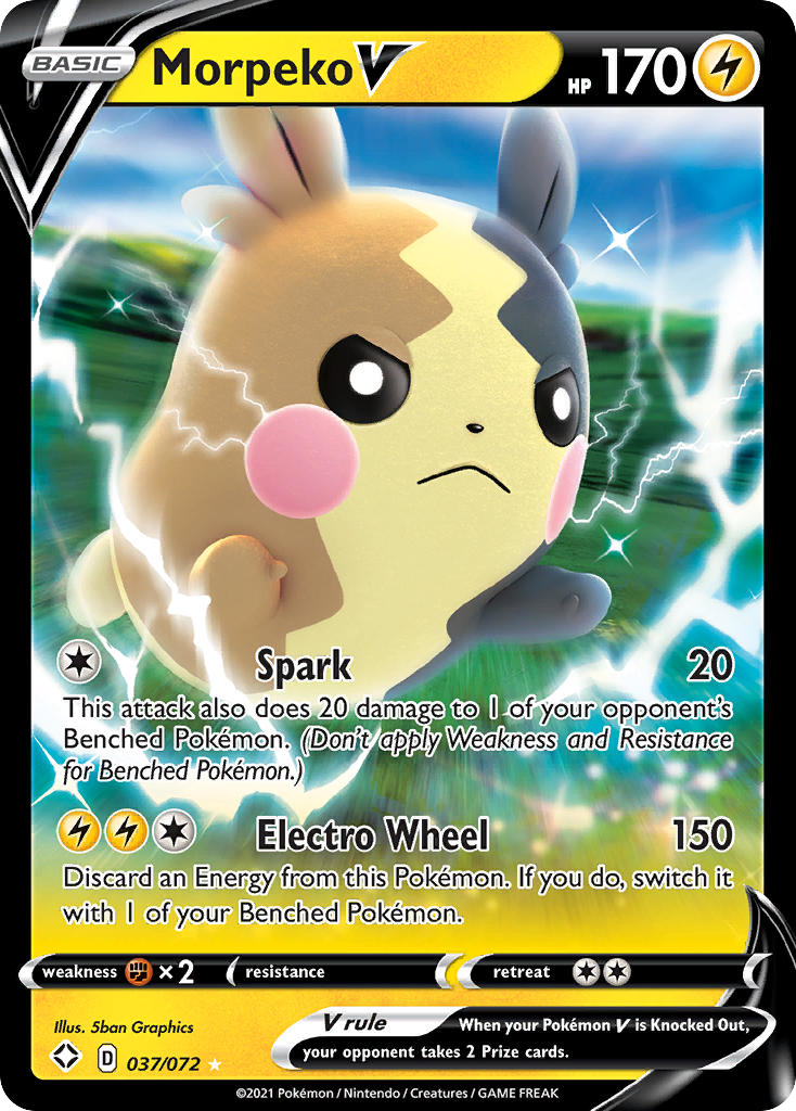 Morpeko V 37/72 - Shining Fates Holofoil - Game Nerdz