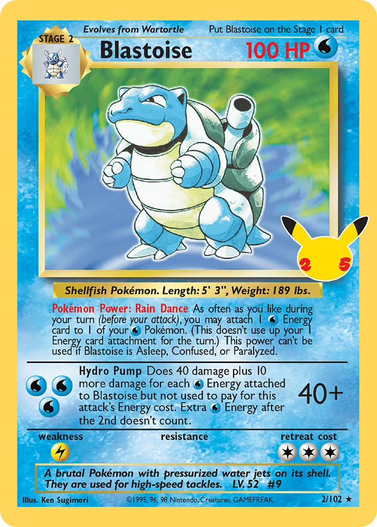 Blastoise 2/25 - Celebrations Classic Collection Holofoil - Game Nerdz