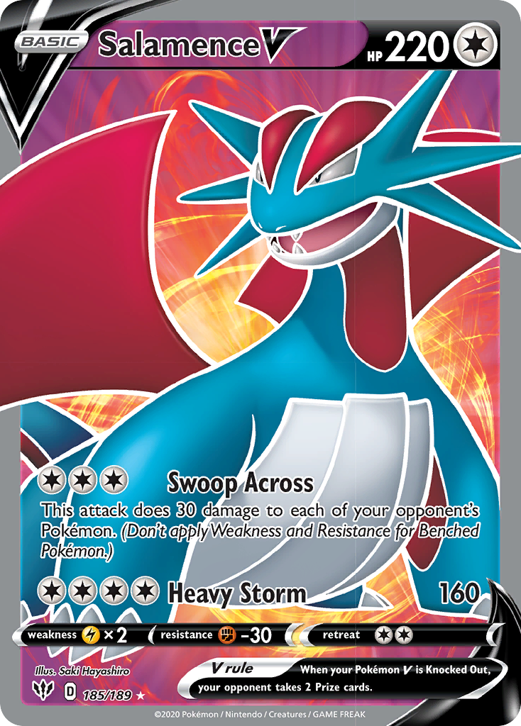 Salamence V 185/189 - Darkness Ablaze Holofoil - Game Nerdz