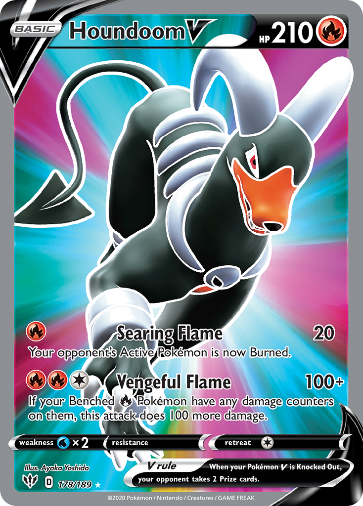 houndoom pokemon card price V 178/189 - Darkness Ablaze Holofoil Houndoom - Neo Revelation -
