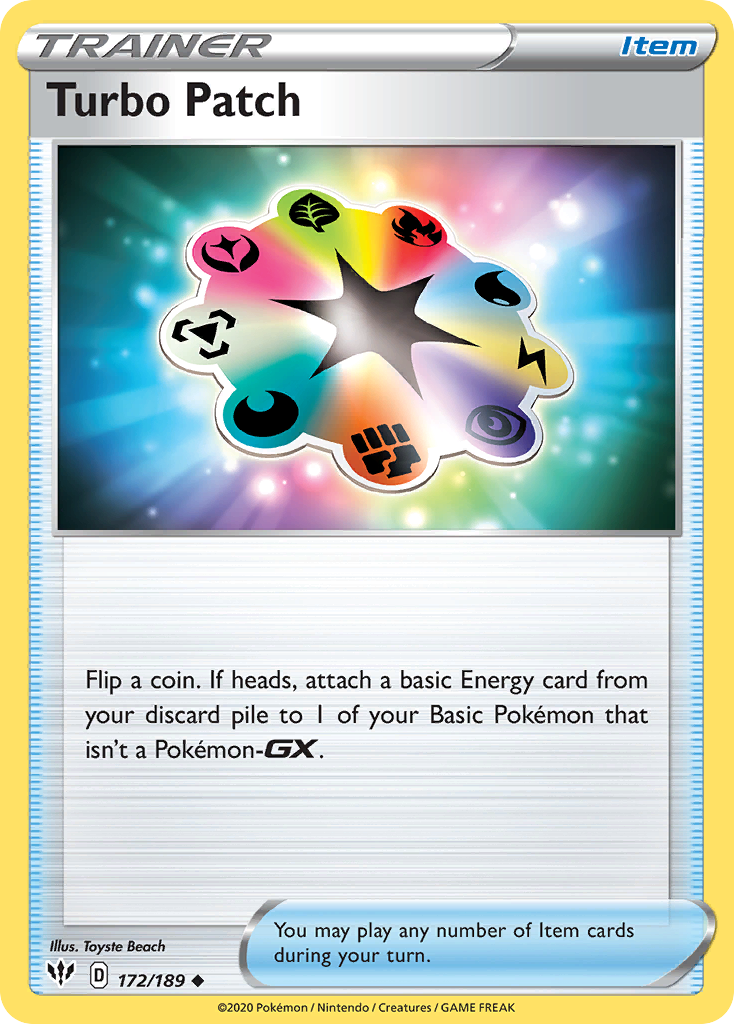 turbo patch pokemon card value 172/189 - Darkness Ablaze - Trainer Lot Age Group Turbo Patch 172/189 - Darkness