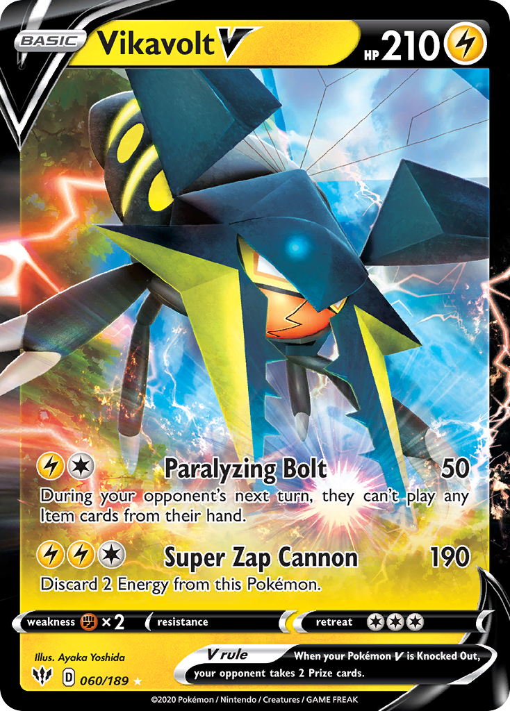 Vikavolt V 60/189 - Darkness Ablaze Holofoil - Game Nerdz Vikavolt V 60/189 - Darkness Ablaze Holofoil - Game Nerdz