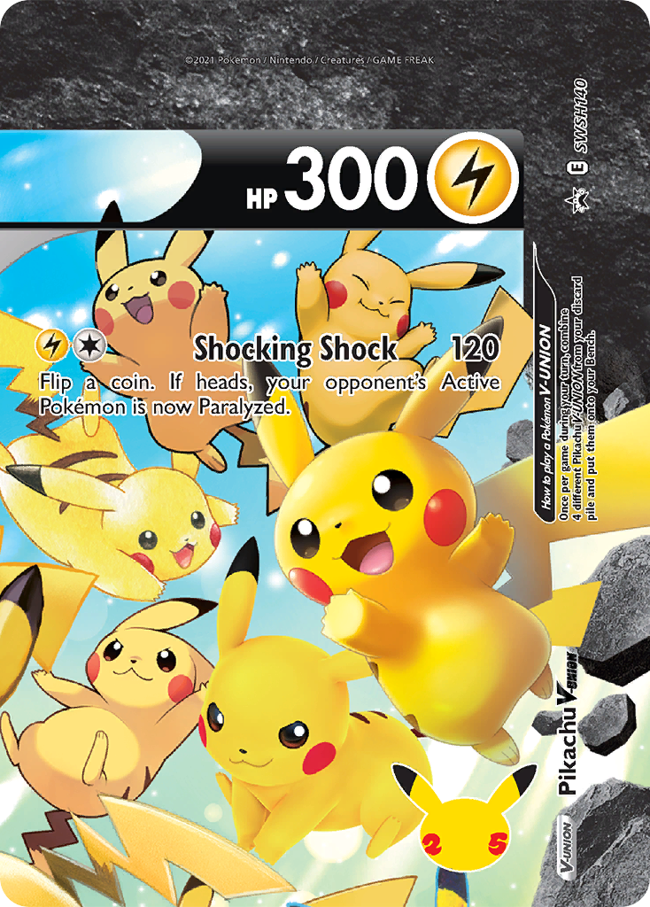 Pikachu V-UNION SWSH140/298 - SWSH Black Star Promos Holofoil - Game Nerdz