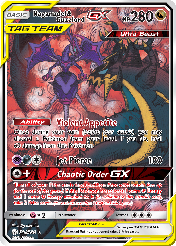 Naganadel & Guzzlord-GX 224/236 - Cosmic Eclipse Holofoil - Game Nerdz