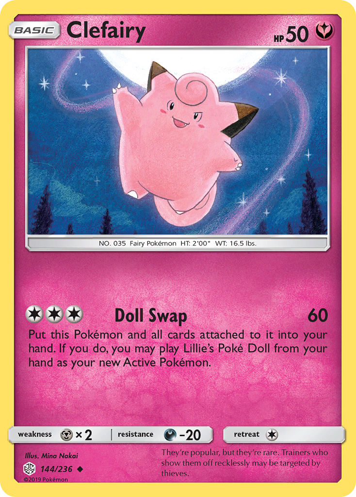Clefairy 144/236 - Cosmic Eclipse Reverse Holofoil - Game Nerdz Clefairy 144/236 - Cosmic Eclipse Reverse Holofoil - Game Nerdz