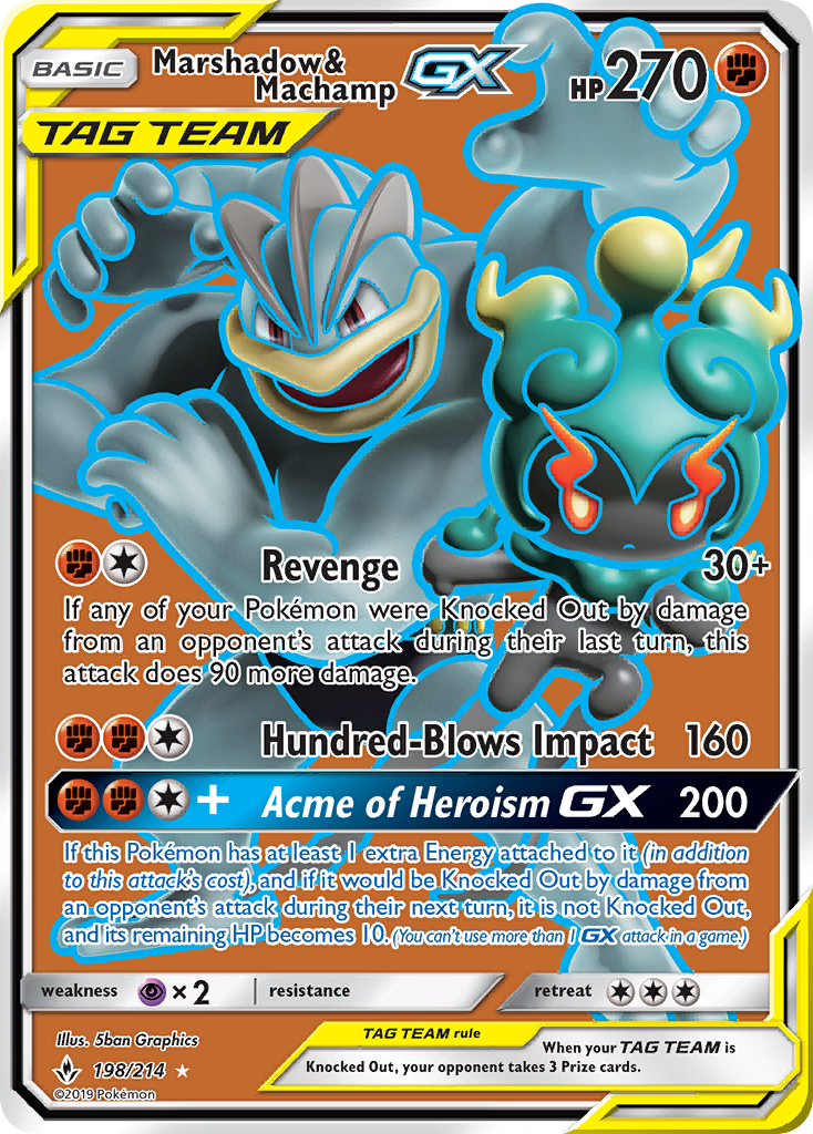 marshadow gx pokemon card 80/147 Burning Shadows Holo Rare Near Mint Colorless Revenge (30+) If any of your Pokmon were Knocked Out by damage from an opponents attack during their last turn Marshadow & Machamp GX (221/214)
