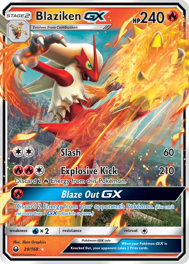 Blaziken-GX 28/168 - Celestial Storm Holofoil - Game Nerdz