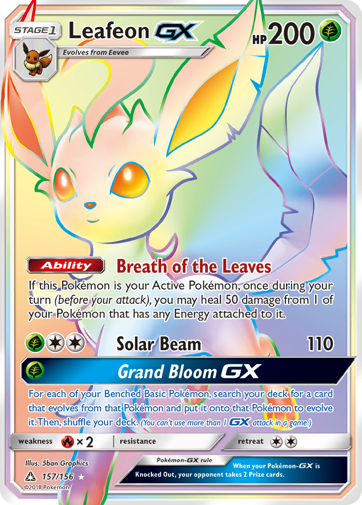 Leafeon-GX 157/156 - Ultra Prism Holofoil Leafeon-GX 157/156 - Ultra Prism Holofoil