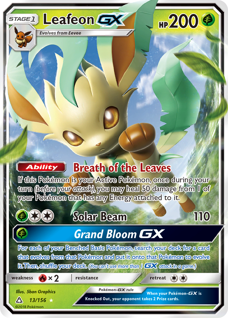 Leafeon-GX 13/156 - Ultra Prism Holofoil - Game Nerdz