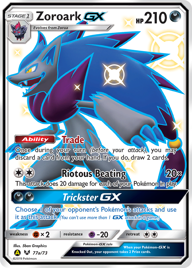 Zoroark-GX 77a/73 - Shining Legends Holofoil - Game Nerdz