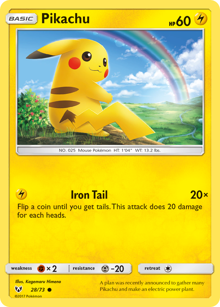 Pikachu 28/73 - Shining Legends Reverse Holofoil - Game Nerdz