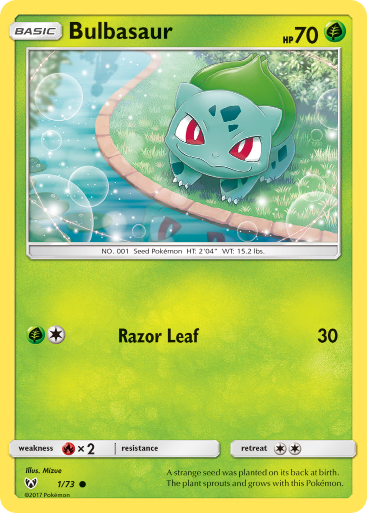 Bulbasaur 1/73 - Shining Legends Reverse Holofoil - Game Nerdz Bulbasaur 1/73 - Shining Legends Reverse Holofoil - Game Nerdz