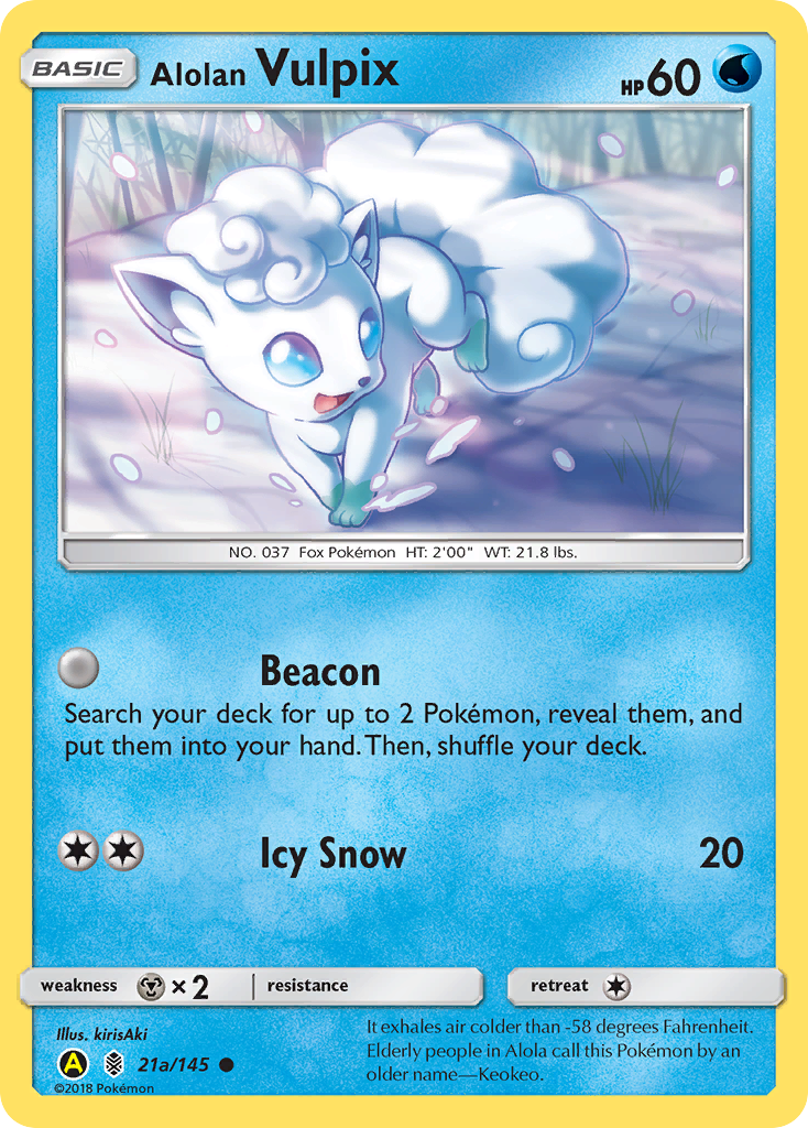 Alolan Vulpix 21a/145 - Guardians Rising Holofoil - Game Nerdz