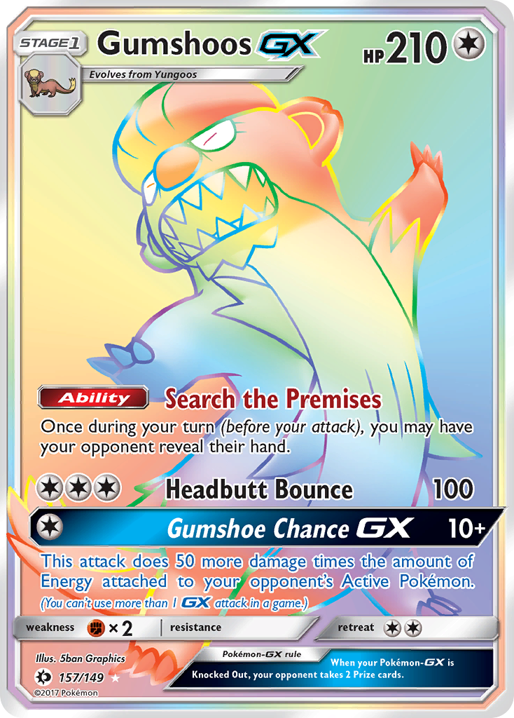 Gumshoos-GX 157/149 - Sun Moon Holofoil - Game Nerdz