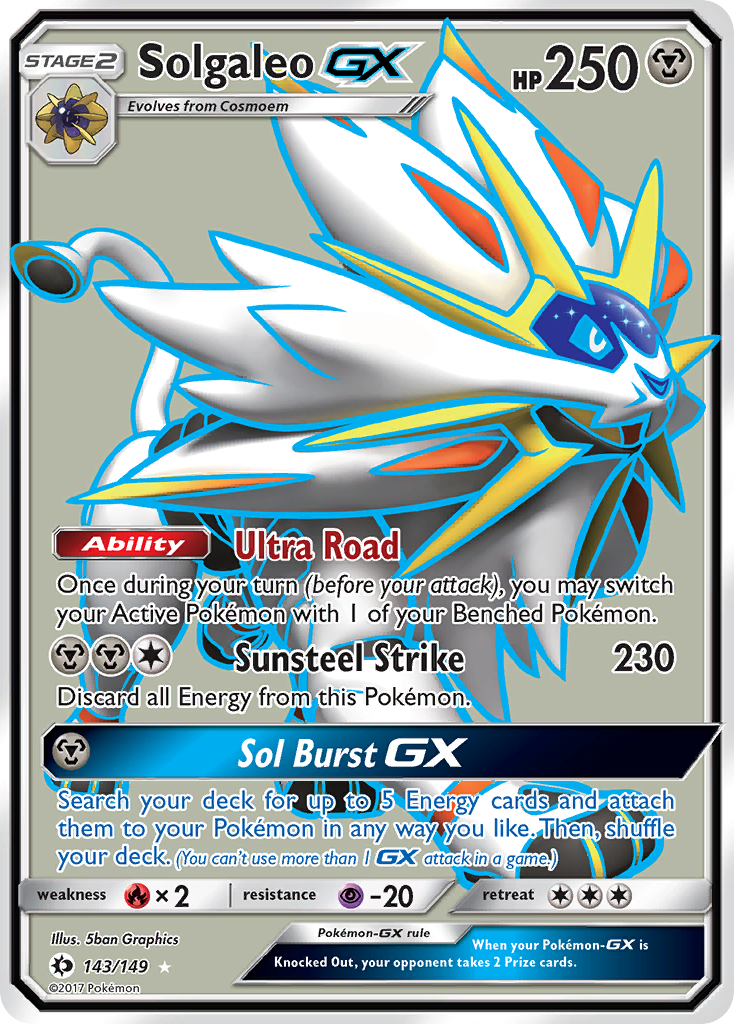 Solgaleo-GX 143/149 - Sun Moon Holofoil - Game Nerdz