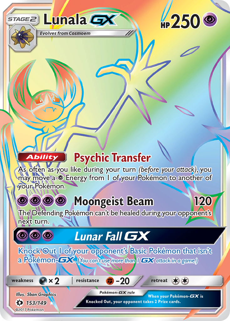 lunala pokemon card Solgaleo & Lunala GX 216/236