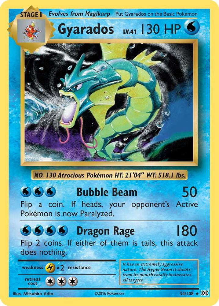 Gyarados 34/108 - Evolutions Reverse Holofoil - Game Nerdz