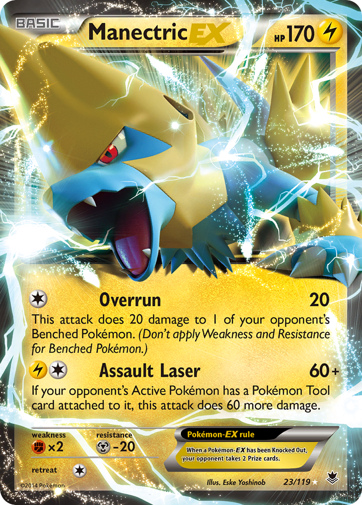 pokemon manectric card EX 23/119 120/119 / Secret Rare Card Type / HP / Stage Manectric EX (113 Full Art)