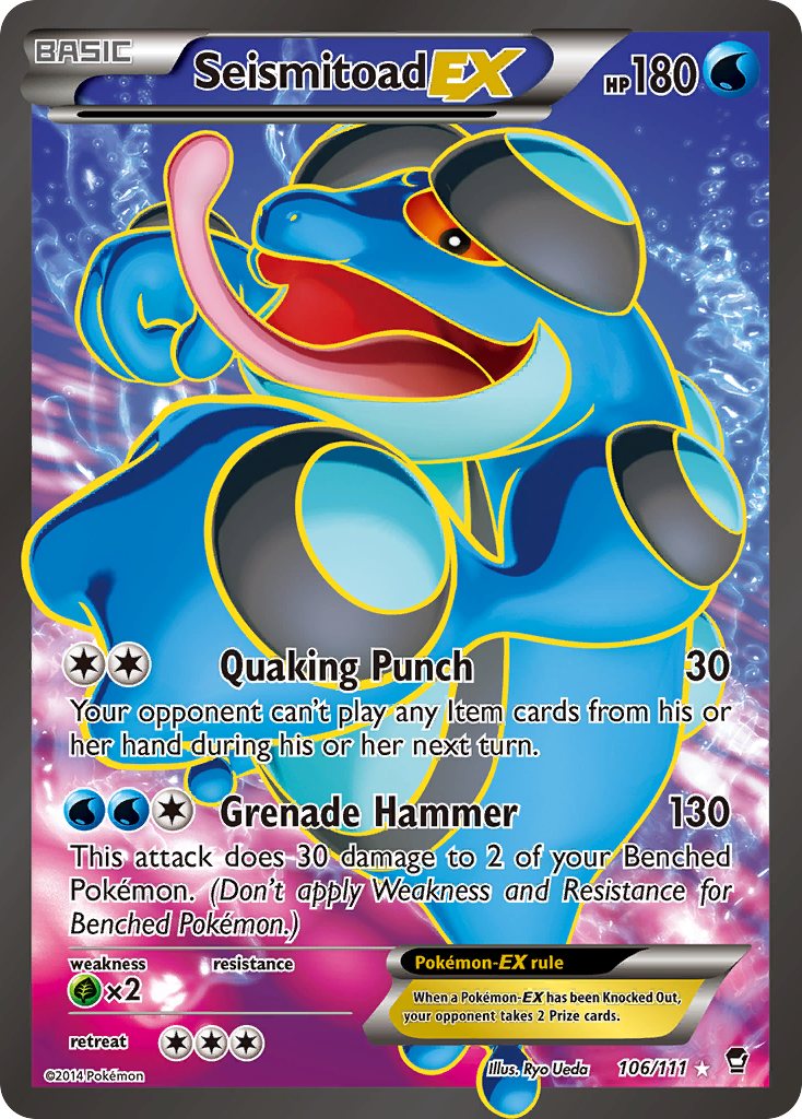 Seismitoad-EX 106/111 - Furious Fists Holofoil - Game Nerdz Seismitoad-EX 106/111 - Furious Fists Holofoil - Game Nerdz