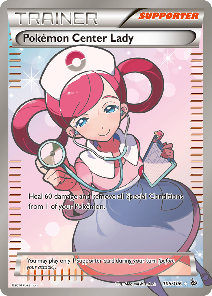 Pokémon Center Lady 105/106 - Flashfire Holofoil - Game Nerdz