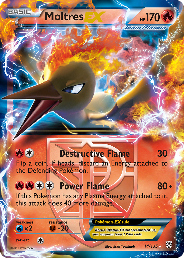 basic moltres pokemon card Moltres-EX 14/135 - Plasma Storm Holofoil