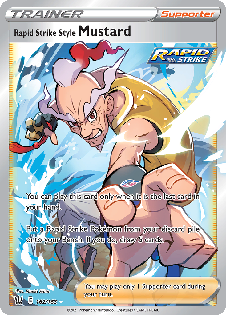 Rapid Strike Style Mustard 162/163 - Battle Styles Holofoil - Game Nerdz