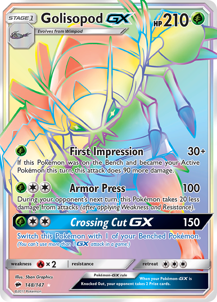 Golisopod-GX 148/147 - Burning Shadows Holofoil - Game Nerdz Golisopod-GX 148/147 - Burning Shadows Holofoil - Game Nerdz