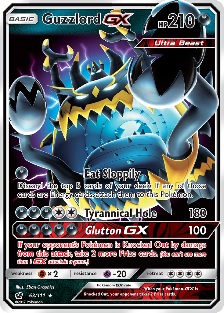 Guzzlord-GX 63/111 - Crimson Invasion Holofoil - Game Nerdz