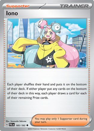 Iono - 185/193 185 - SV02 Paldea Evolved Reverse Holofoil - Game Nerdz Iono - 185/193 185 - SV02 Paldea Evolved Reverse Holofoil - Game Nerdz