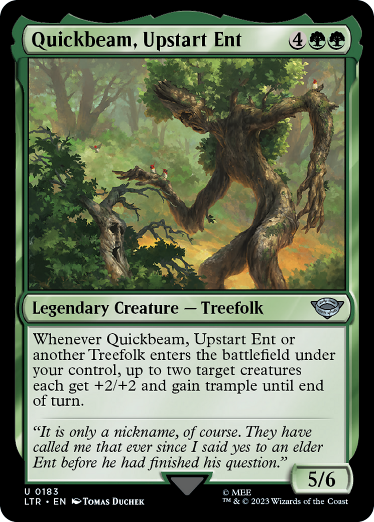 mtg lotr ent cards Elite Treefolk Deck - Mono Green - Lord of The Rings - Modern Legal - Custom Built - Magic The Gathering - Put a +1/+1 counter on target creature you control if its power is 4 or greater More LOTR reprints are coming
