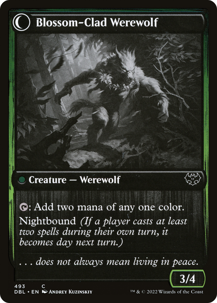 Weaver of Blossoms // Blossom-Clad Werewolf (DBL-493) - Innistrad: Double Feature: (Double Faced Transform) Foil - Game Nerdz Weaver of Blossoms // Blossom-Clad Werewolf (DBL-493) - Innistrad: Double Feature: (Double Faced Transform) Foil - Game Nerdz