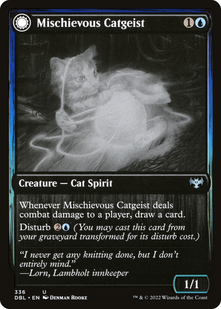 mtg disturb cards Werewolves aren't the only creatures that transform in #MTGMidnight. The new mechanic, Disturb, lets you cast a card from your graveyard transformed for its cost Color Indicator Mischievous Catgeist // Catlike Curiosity
