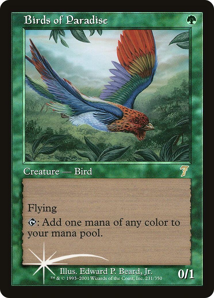 Birds of Paradise (7ED-231☆) - Seventh Edition Foil - Game Nerdz